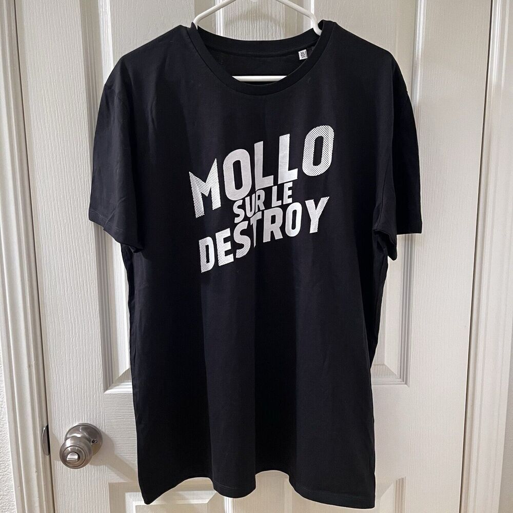 Mollo Sur Le Destroy Black Classic Graphic Tee T-Shirt Men's Size XL